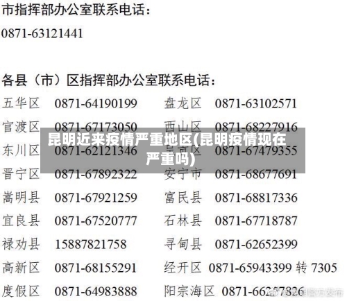 昆明近来疫情严重地区(昆明疫情现在严重吗)
