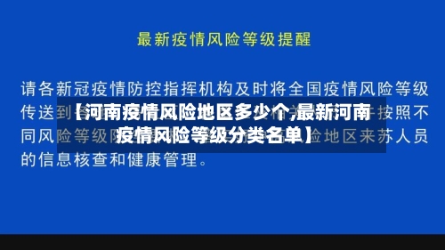 【河南疫情风险地区多少个,最新河南疫情风险等级分类名单】