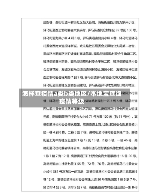 怎样查疫情a类b类地区/本地宝查询疫情等级