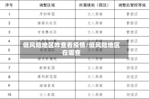 低风险地区咋查看疫情/低风险地区在哪查