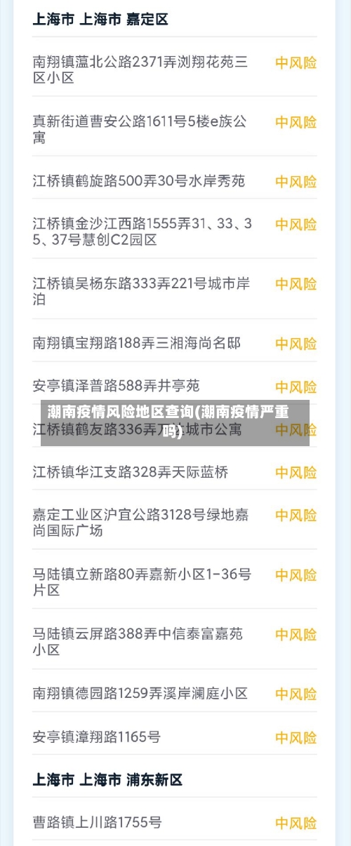 潮南疫情风险地区查询(潮南疫情严重吗)