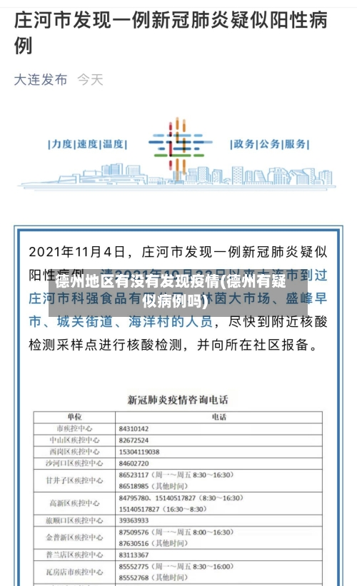 德州地区有没有发现疫情(德州有疑似病例吗)
