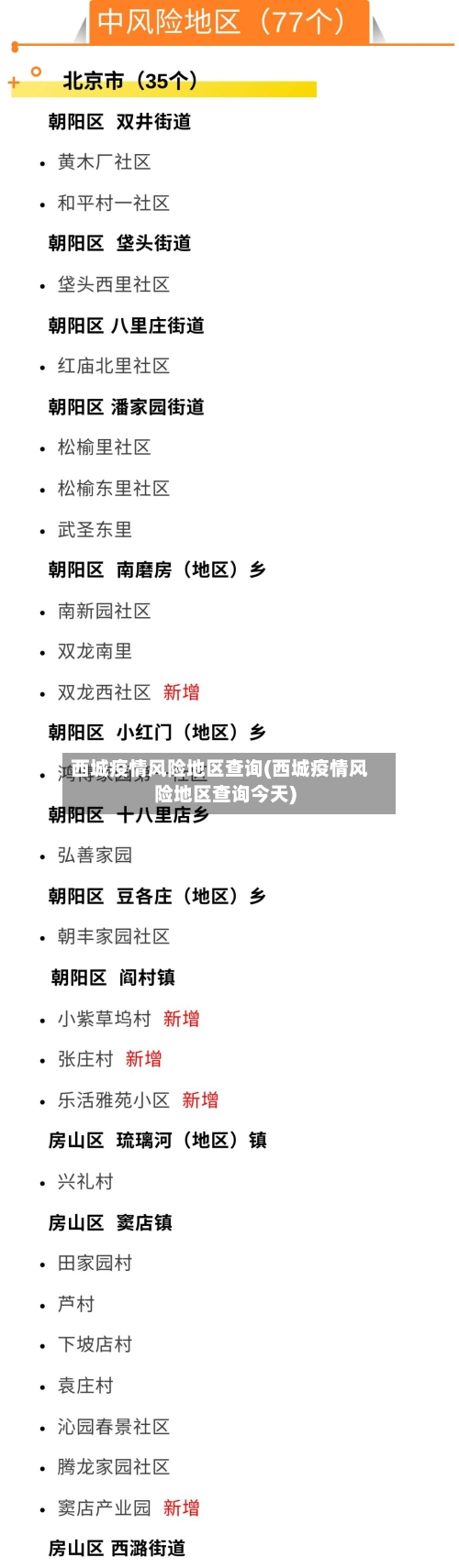 西城疫情风险地区查询(西城疫情风险地区查询今天)