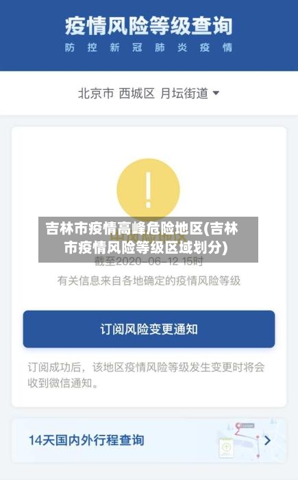 吉林市疫情高峰危险地区(吉林市疫情风险等级区域划分)