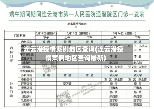 连云港疫情案例地区查询(连云港疫情案例地区查询最新)