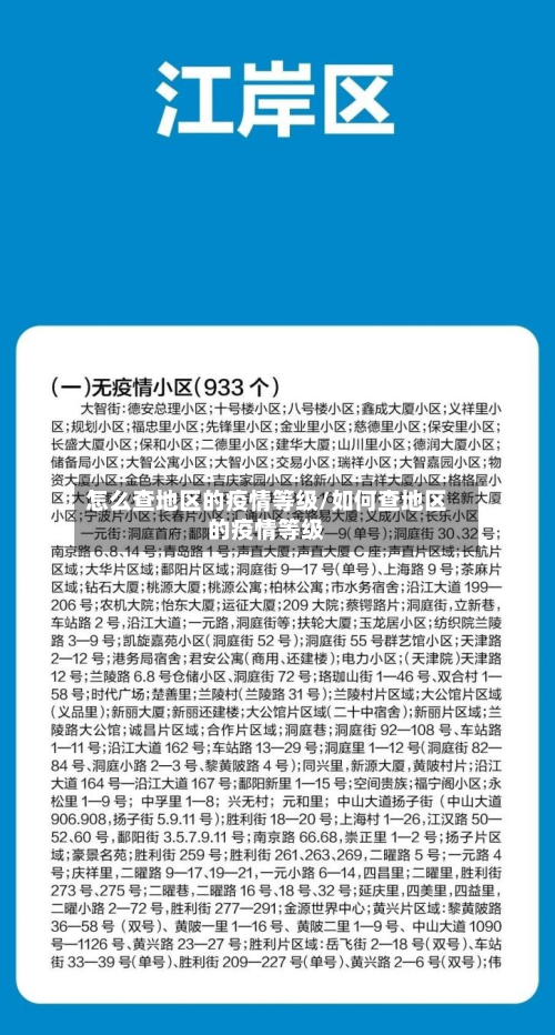 怎么查地区的疫情等级/如何查地区的疫情等级