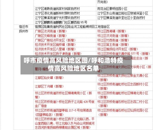 呼市疫情高风险地区图/呼和浩特疫情高风险地区名单