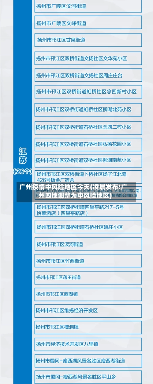 广州疫情中风险地区今天(凌晨发布!广州四地调整为中风险地区)