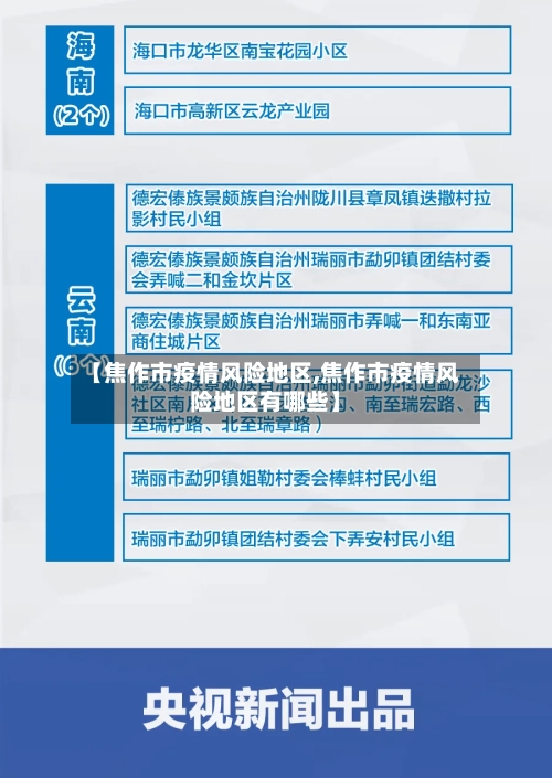 【焦作市疫情风险地区,焦作市疫情风险地区有哪些】