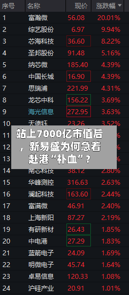 站上7000亿市值后，新易盛为何急着赴港“补血”？
