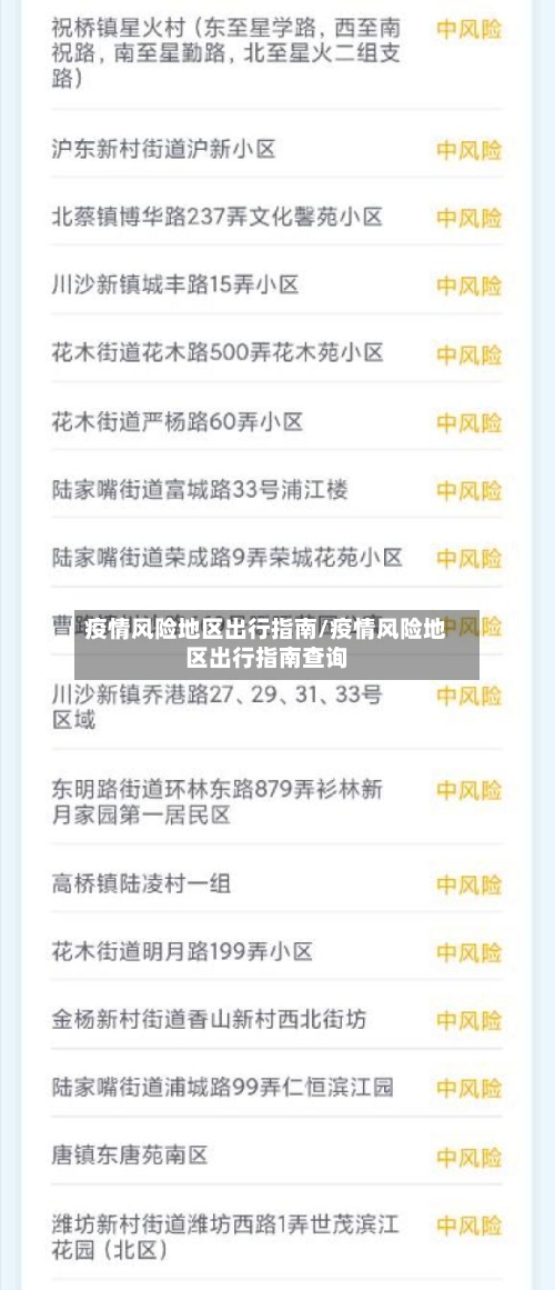 疫情风险地区出行指南/疫情风险地区出行指南查询