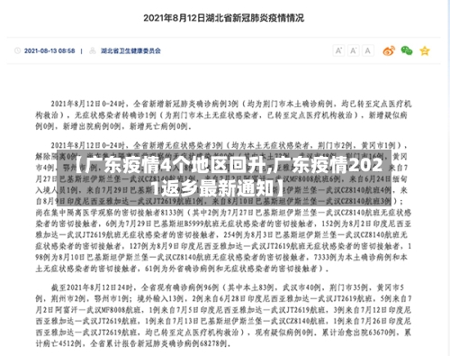 【广东疫情4个地区回升,广东疫情2021返乡最新通知】