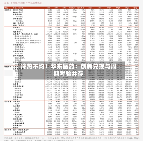 冷热不均!华东医药:创新兑现与周期考验并存