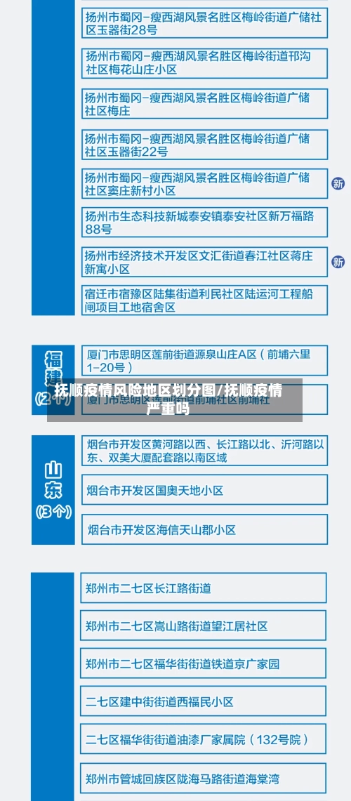 抚顺疫情风险地区划分图/抚顺疫情严重吗