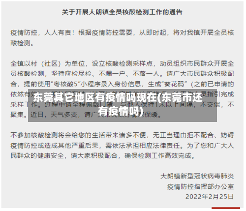 东莞其它地区有疫情吗现在(东莞市还有疫情吗)