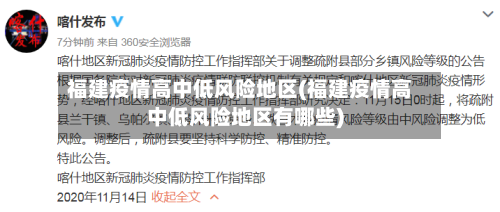 福建疫情高中低风险地区(福建疫情高中低风险地区有哪些)