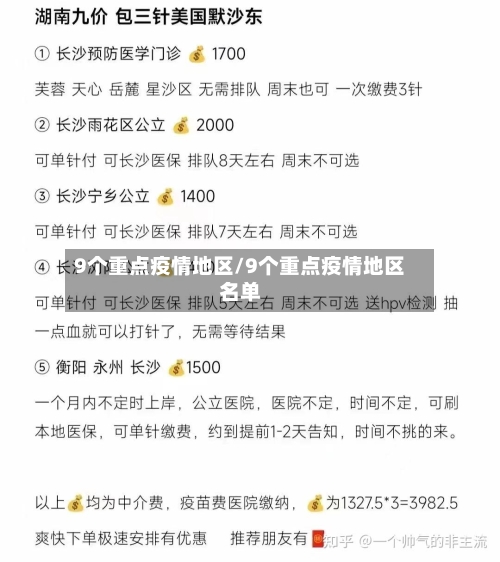 9个重点疫情地区/9个重点疫情地区名单